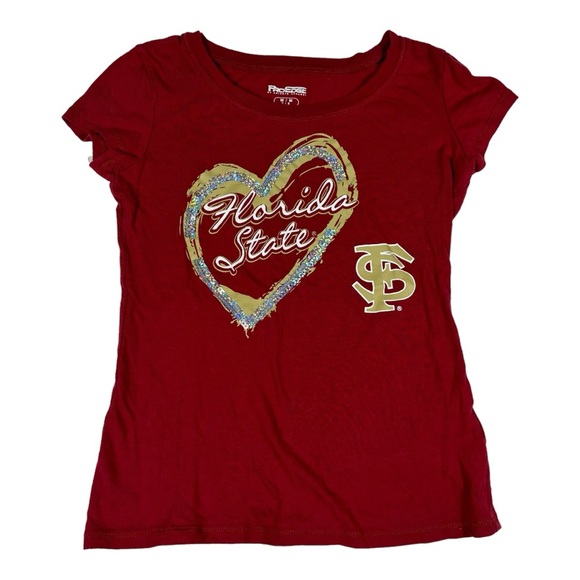Girls - Pro Edge - Glitter FSU Heart - Garnet - 7/8 (Medium) - Picture 1 of 5